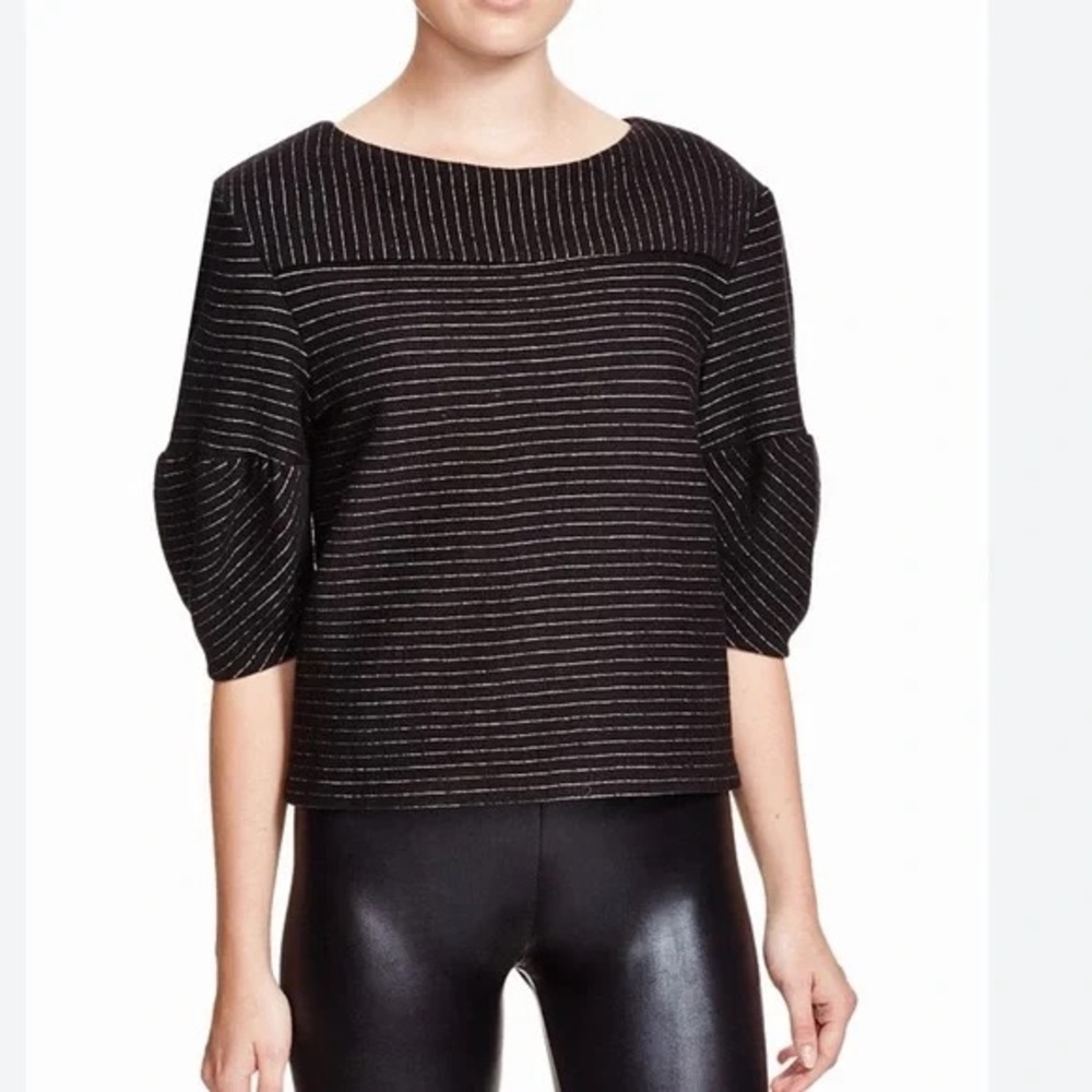 Alice + Olivia Winston Pinstripe Wool Sweater